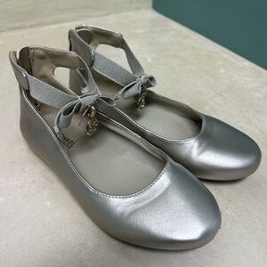 Michael Kors Gold Girls Ankle Tie Ballet Flats
